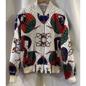 VTG Hot Air Balloon Bomber Jacket Baroque‎ Royalty AOP Christmas